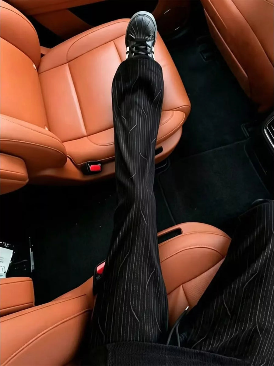 Apricot wide-leg pants with full-length and drawstring
