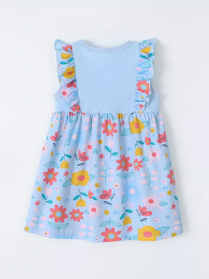 Children's Ruffled Floral Print Dress option 5