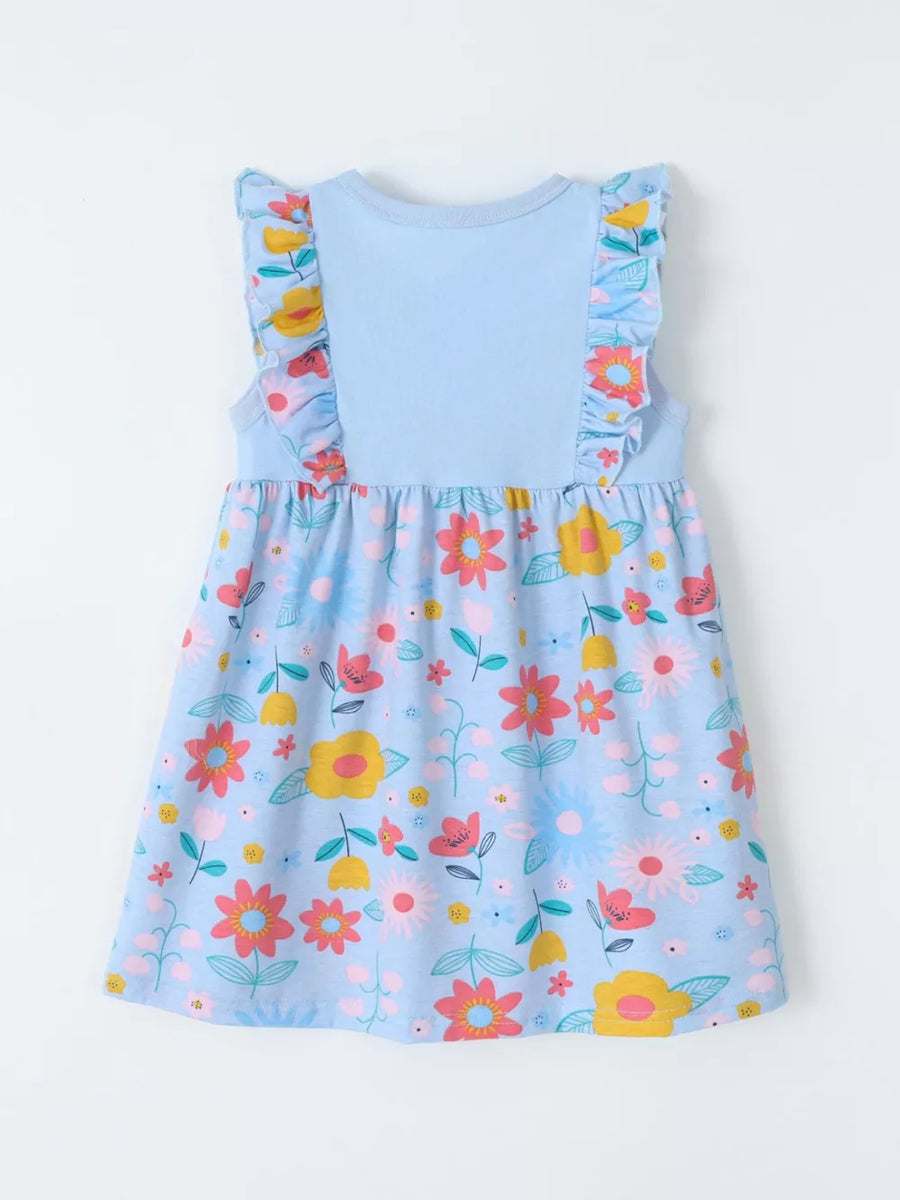 Children's Ruffled Floral Print Dress option 5