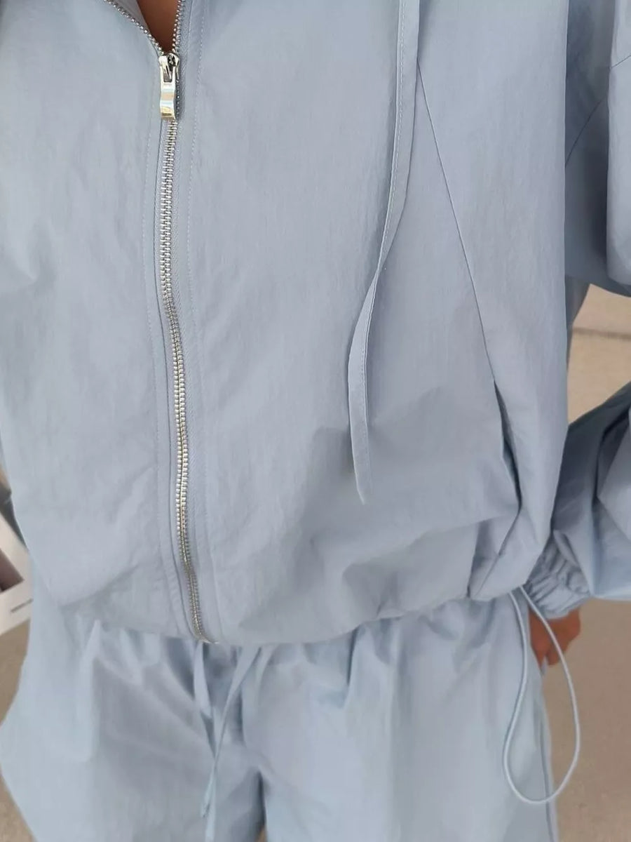 Lightweight Hooded Jacket And Shorts Set, view 19