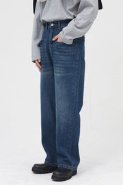 Urban Revival cargo denim pants in light blue with a relaxed fit and utility pockets.