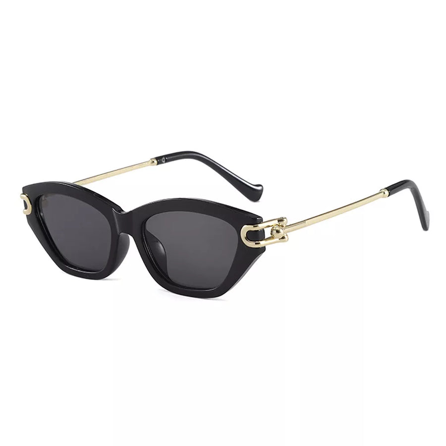 PC Frame material: Metal-plastic hybrid Lens material: Polycarbonate Temple mate sunglasses in Caramel with cat-eye