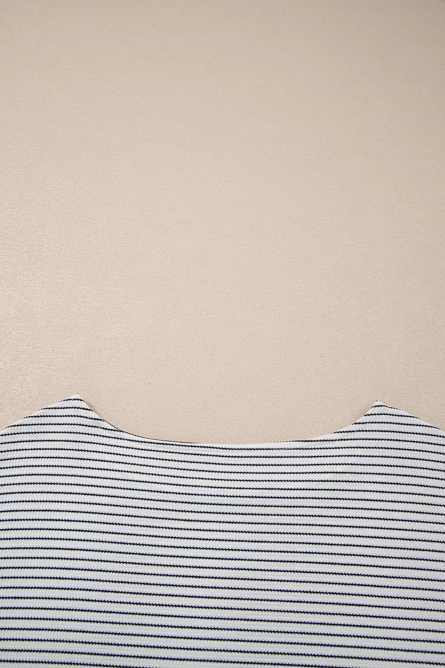 Stripe Contrasted Ruffle Trim Loose Long Sleeve Top in Stripe, view 11