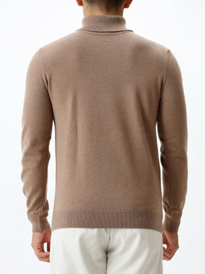 turtleneck sweater in Dark Gray with thermal and hip-length