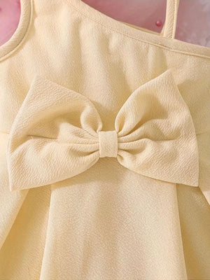 Children's Bow Asymmetrical Shoulder Dress option 3