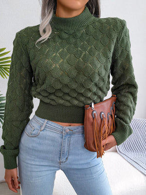 camel mock neck sweater
