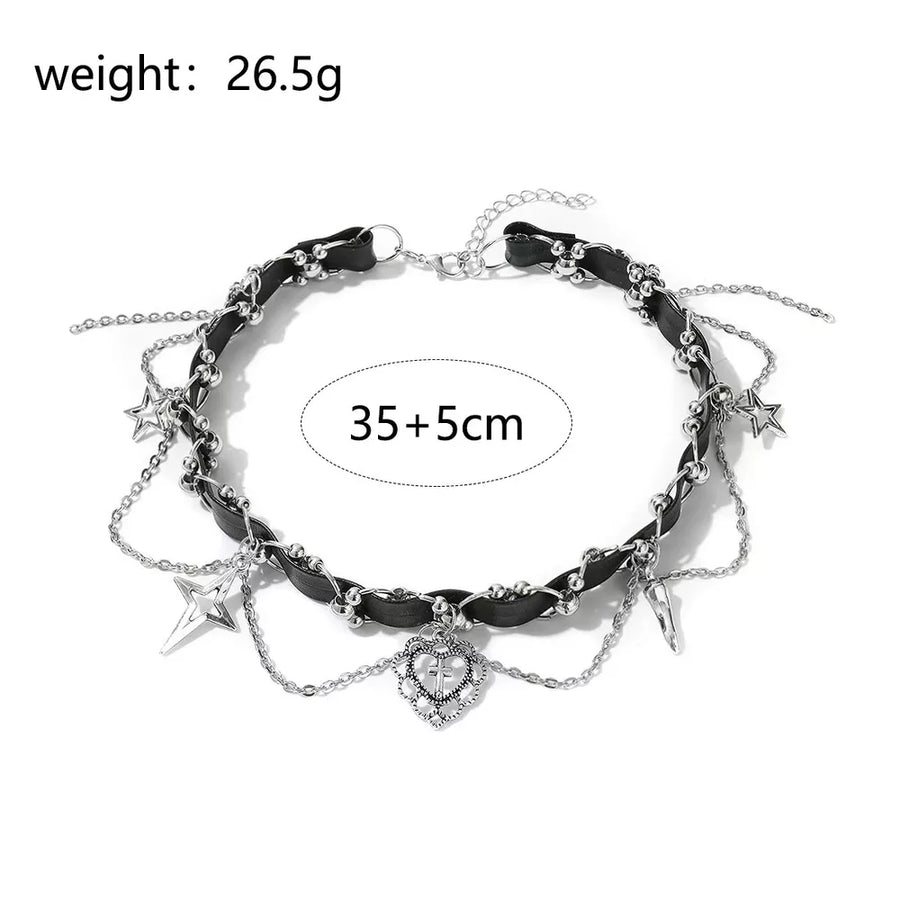 Gothic Charm Choker Necklace Alloy Pu option 5