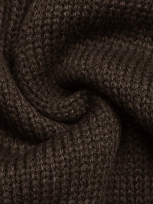dark brown regular zip-up sweater with mock neck