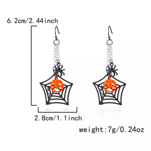 edgy earrings in orange with null