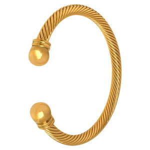 18K Gold-Plated,Stainless Steel Care instructions: Avoid wearing during exercise bracelet in Silver with open cuff silhouette
