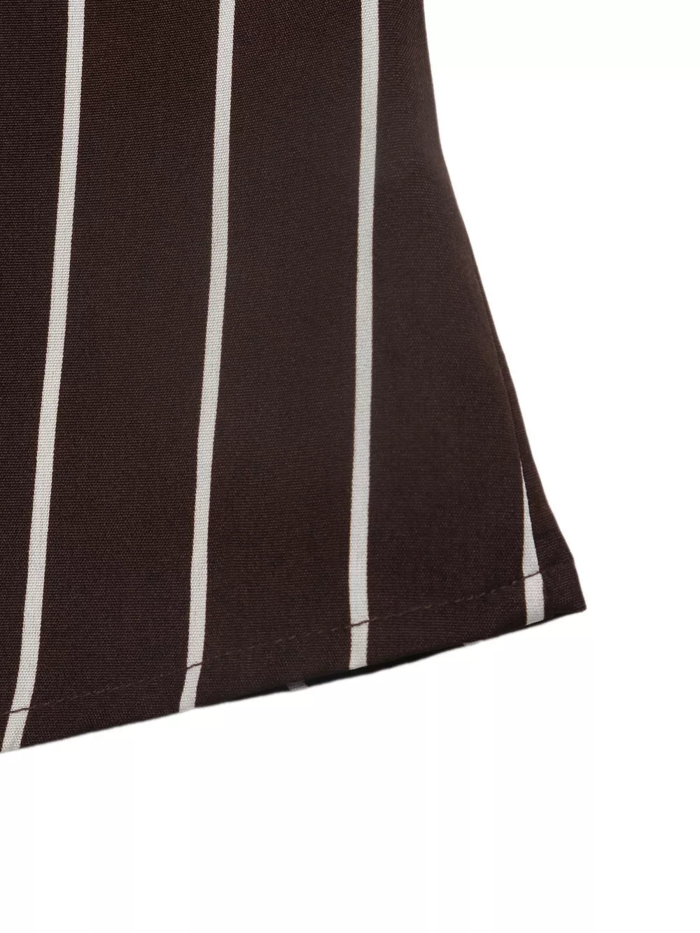 Striped Long Sleeve Belted Shirt Dress in Brown with buttoned