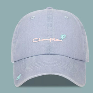 Blue Embroidered Causal Baseball Cap