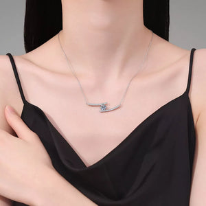 necklace in silver featuring moissanite stone and not applicable fit