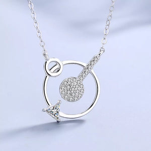 925 sterling silver,Zircon Care instructions: Avoid wearing during exercise, as necklace in Silver with geometric silhouette