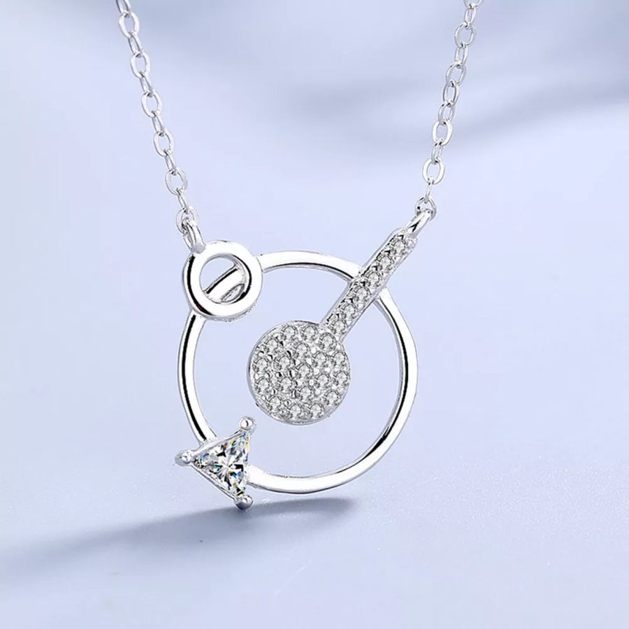 925 sterling silver,Zircon Care instructions: Avoid wearing during exercise, as necklace in Silver with geometric silhouette