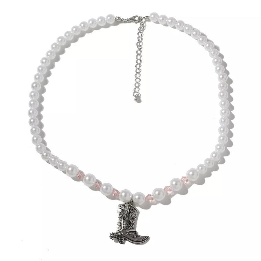 Silver necklace with collar and lobster clasp