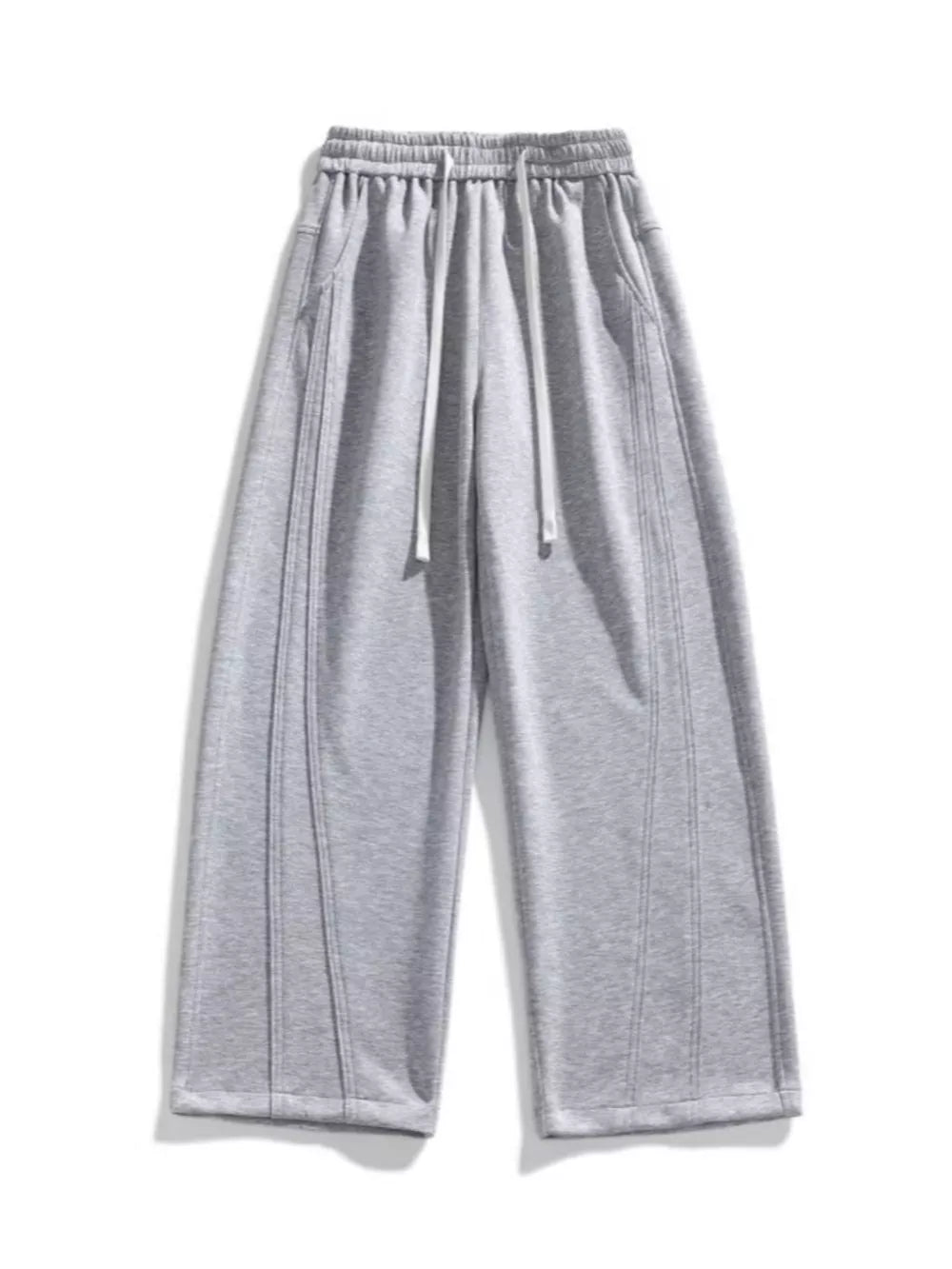 Light Gray Men's Plus Size Loose Fit Wide Leg Casual Pants
