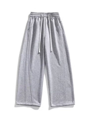 Light Gray Men's Plus Size Loose Fit Wide Leg Casual Pants