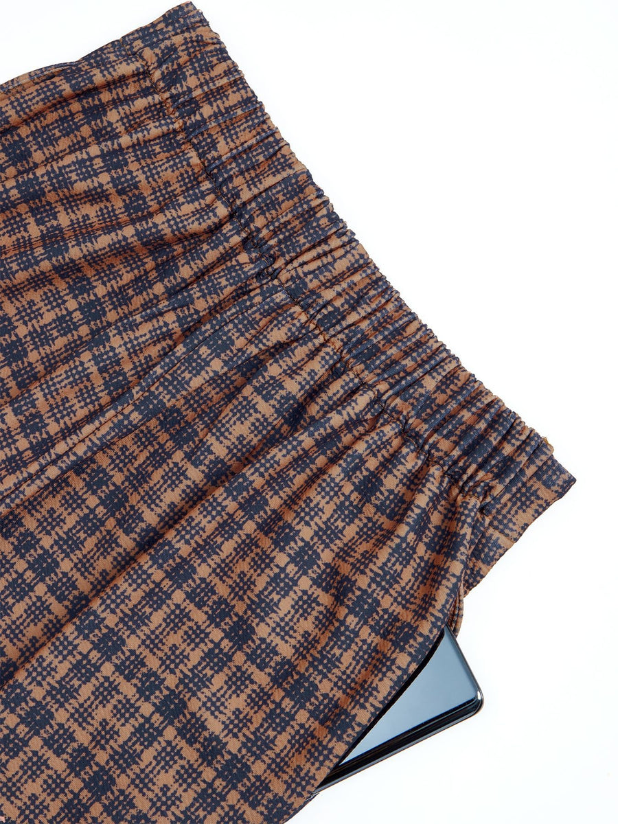 brown wide-leg pants with full-length and side-zip