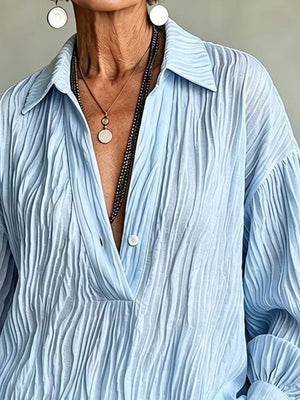 camel relaxed blouse with collared