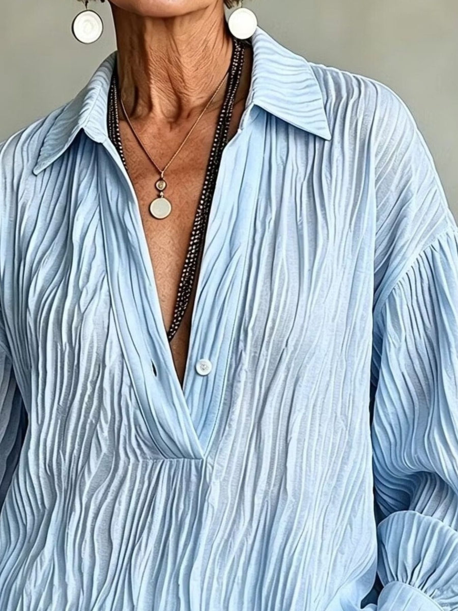 camel relaxed blouse with collared