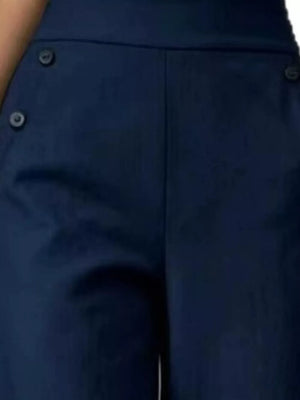 100% polyester Care instructions: Machine wash cold wide-leg pants in Gray with flared silhouette