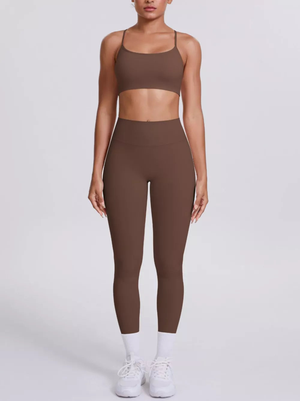 80% nylon, 20% spandex Care instructions: Machine wash cold sports bra in Sage with fitted silhouette