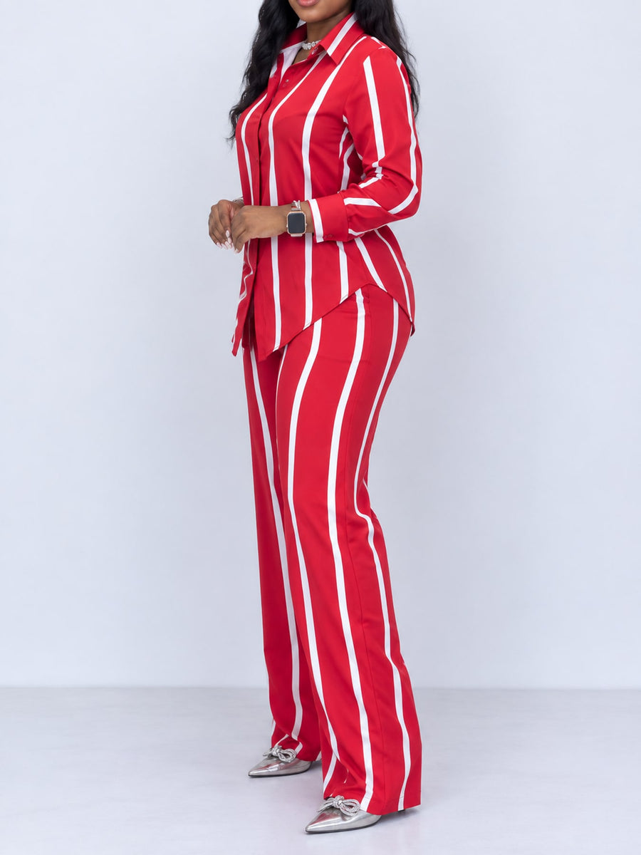 resort two-piece set in Dark Blue with collared