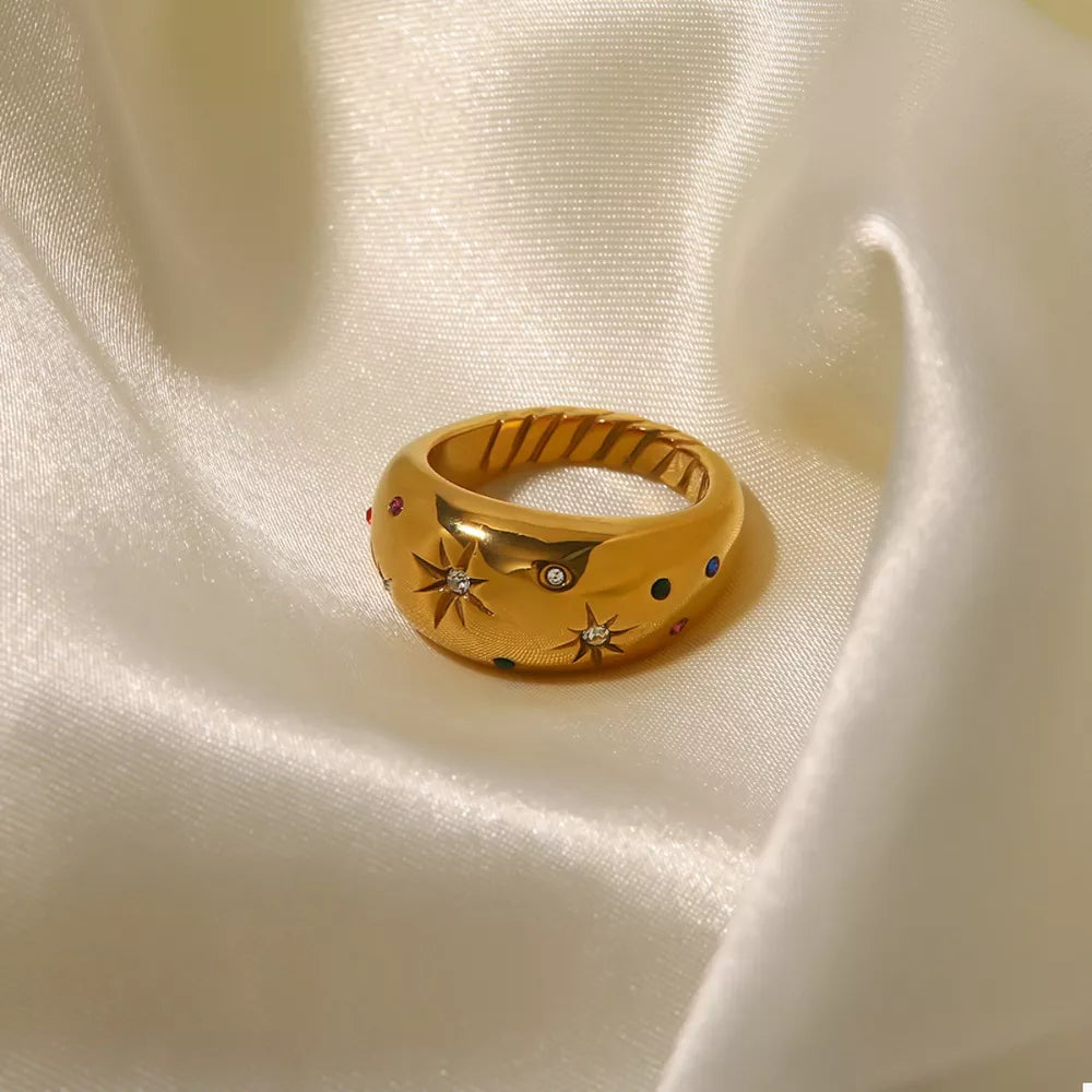 gold ring with celestial and null