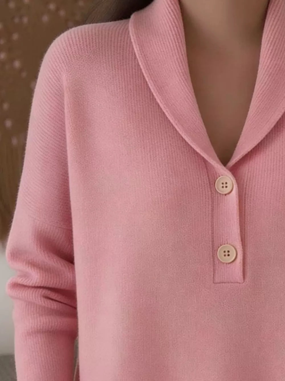Burgundy Button Detail Long Sleeve Sweater