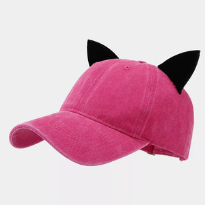 cotton Imported Size &amp cap in black with fitted silhouette