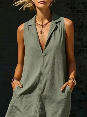 Moss A-line maxi dress with collared