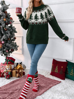 vintage-inspired pullover sweater in ivory with crew neck