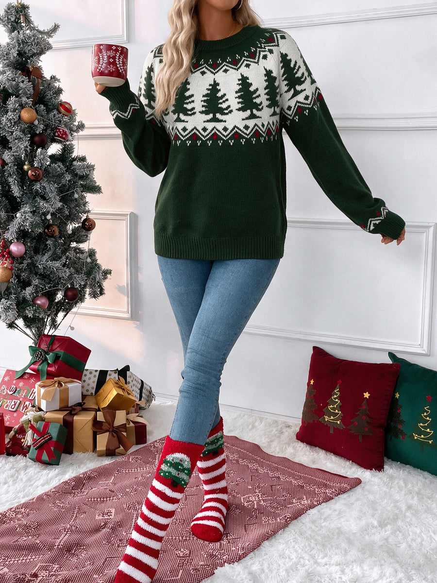 vintage-inspired pullover sweater in ivory with crew neck