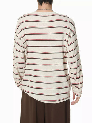 White And Blue relaxed henley with henley