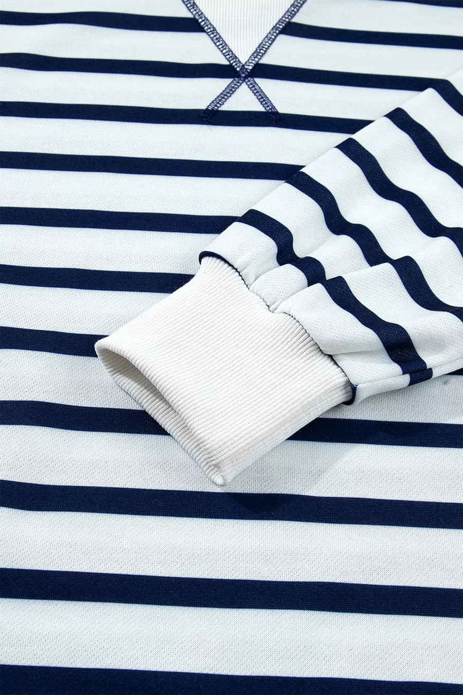 Striped Stand Neck Long Sleeve Sweatshirt option 7