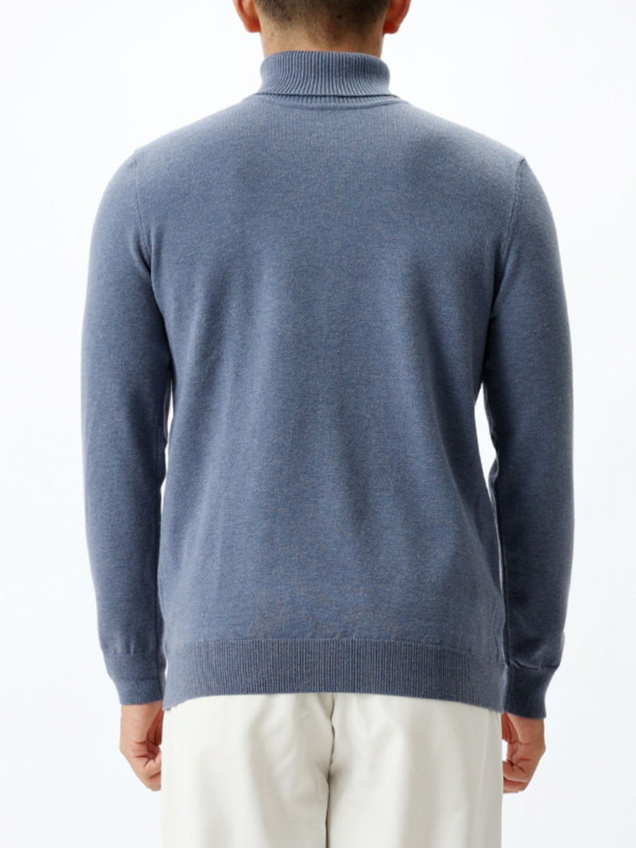 light beige slim turtleneck sweater with turtleneck
