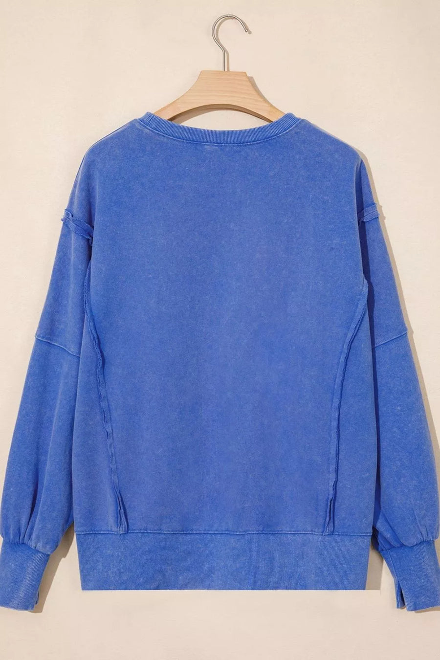 Royal Blue sweatshirt with tunic-length and pullover