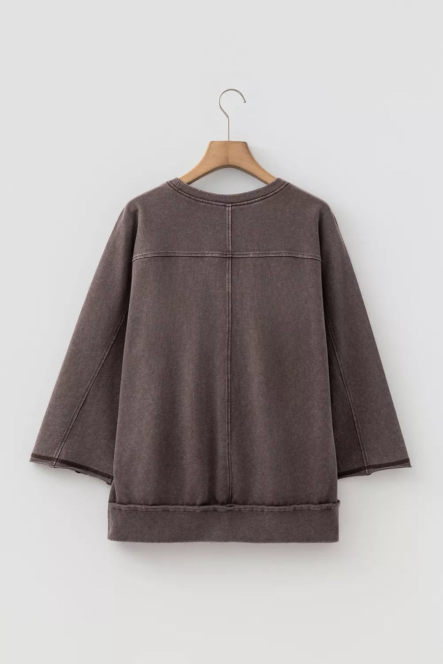 3/4 Sleeve Mineral Wash Cotton Top option 7