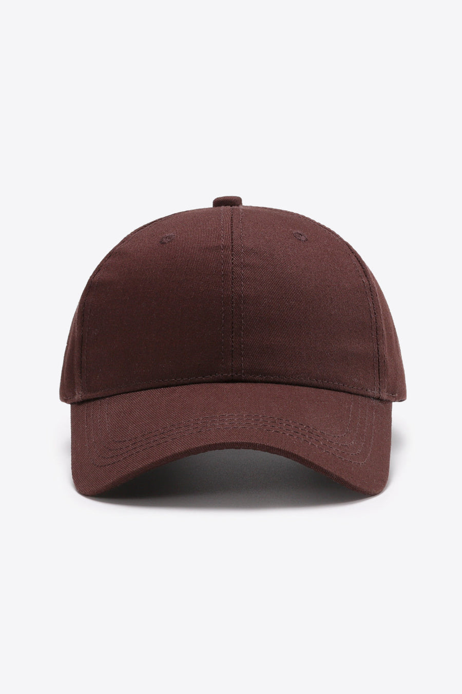 Brown cotton twill baseball cap with adjustable strap