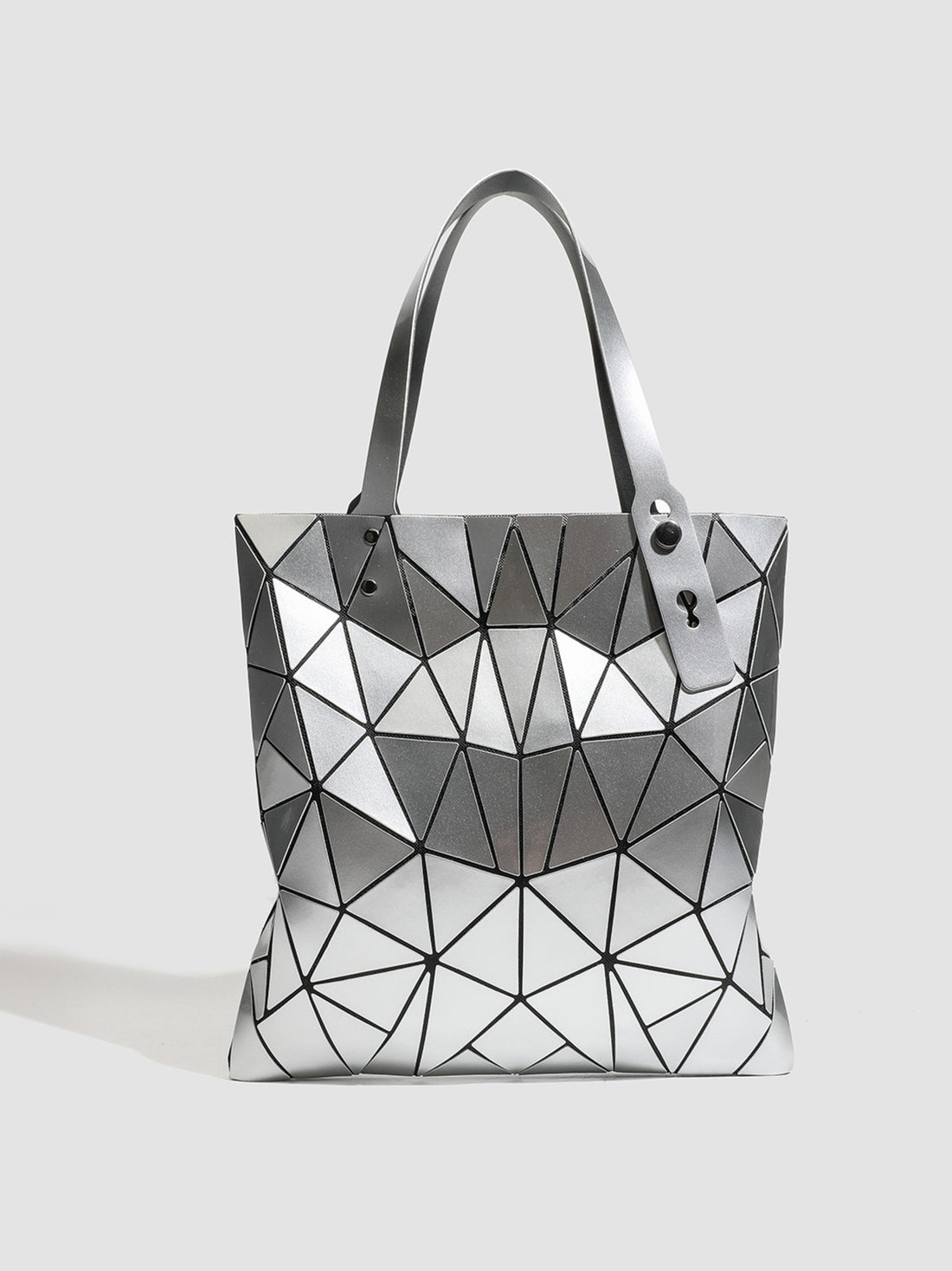 handbag in Black with geometric and glossy finish