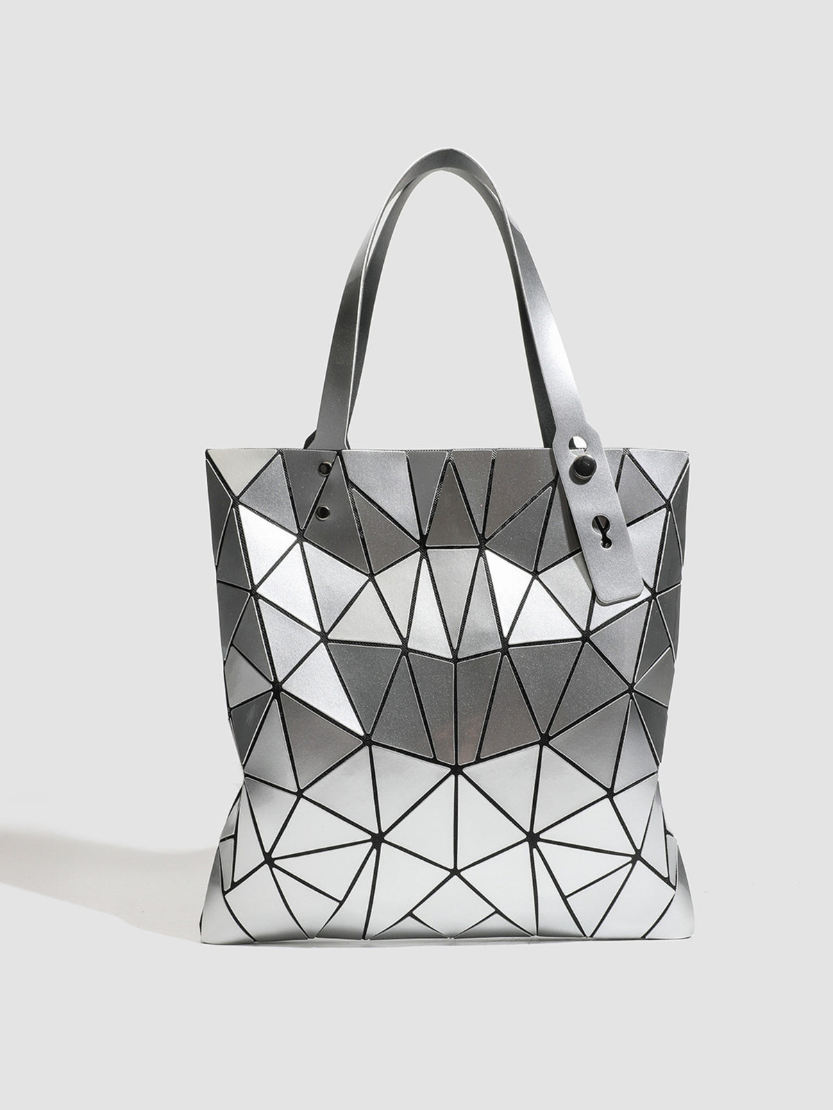 handbag in Black with geometric and glossy finish