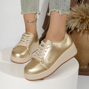 PU Leather,Rubber Imported Size &amp sneakers in silver with platform sneakers silhouette