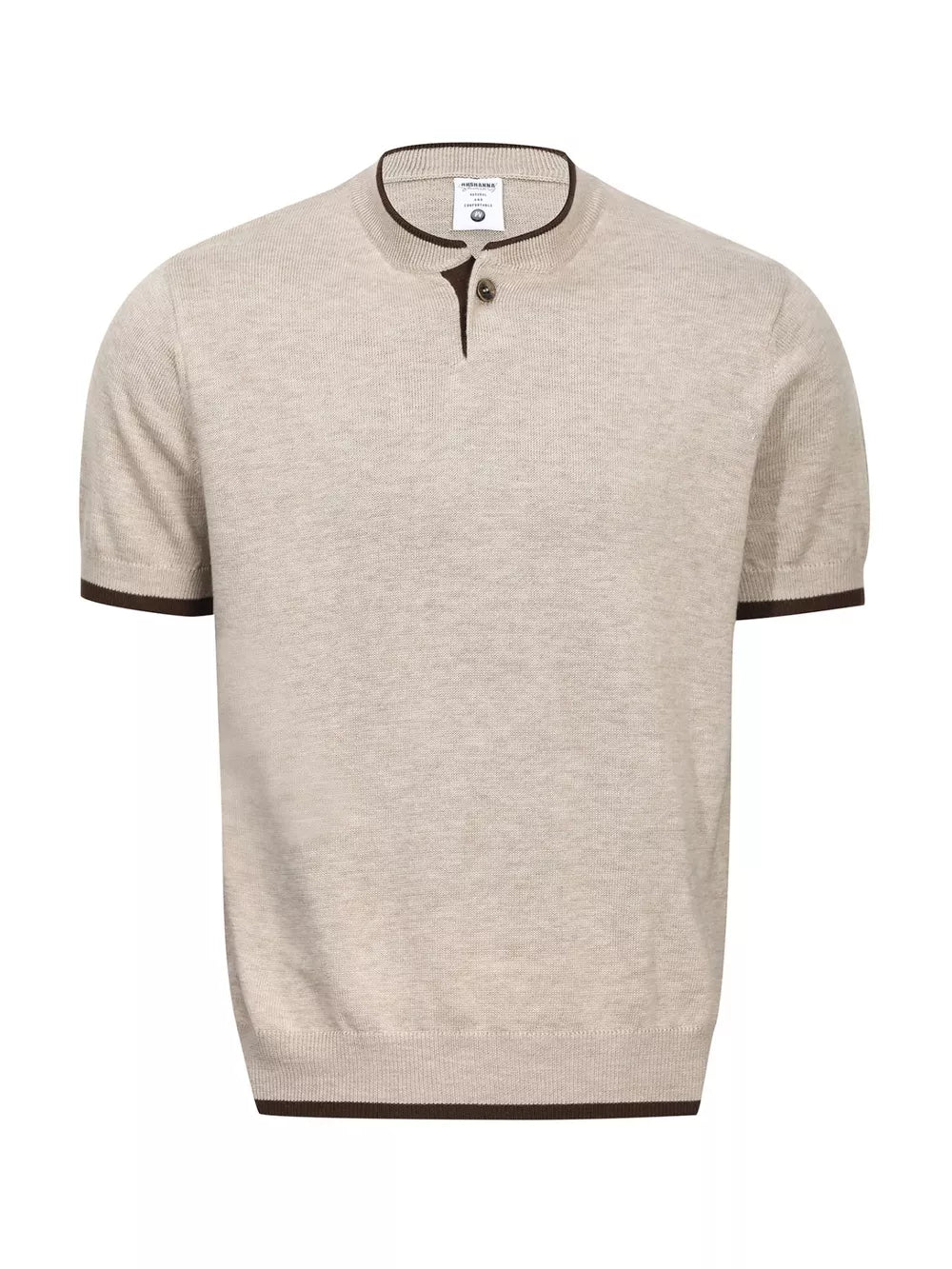 Apricot Men's Short Sleeve Collar Knit Top