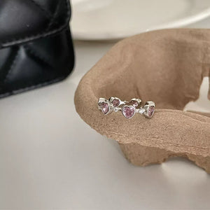ring featuring heart motif in Silver with Platinum-Plated,925 sterling silver,Zircon Care instructions: Avoid wearing duri