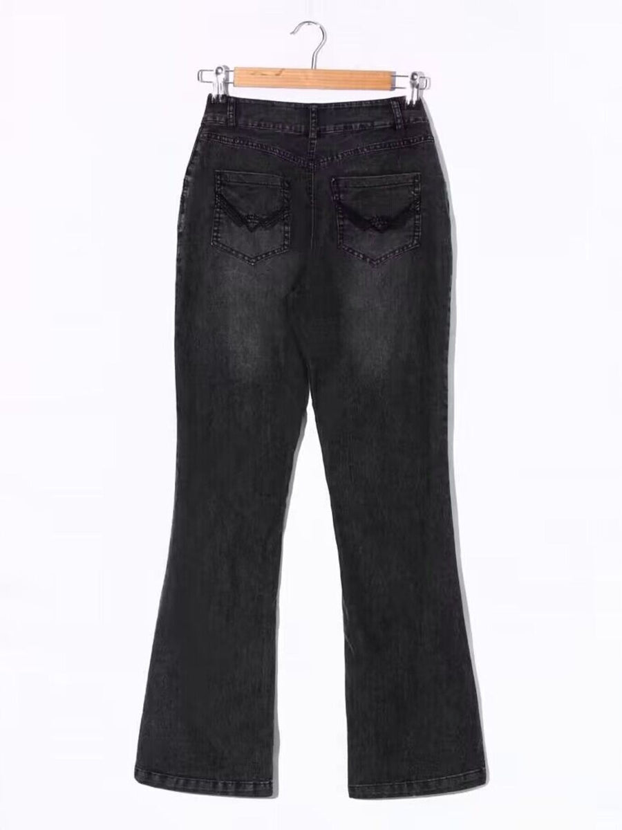 bootcut jeans in Royal Blue with pocketed and full-length