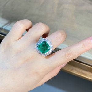 925 Sterling Silver Green Zircon Ring in Green with zircon stones