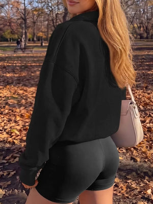 sweatshirt in Pink with dropped shoulder and hip-length