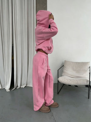 lounge set in Khaki with hooded and long sleeve