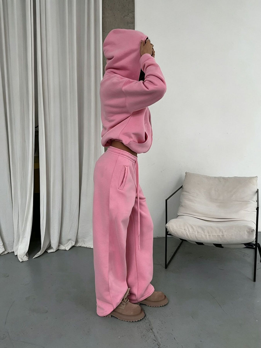 lounge set in Khaki with hooded and long sleeve